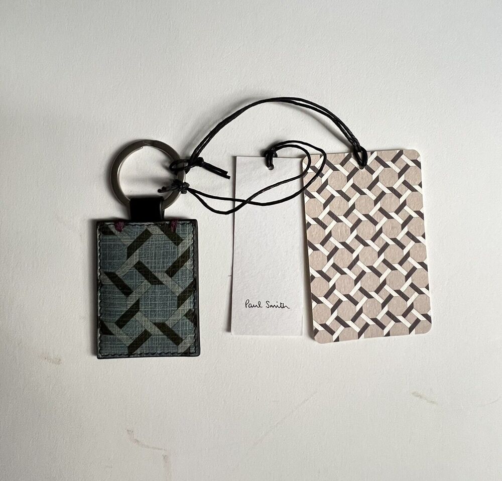 Paul Smith Leather Key Chain Fob Belvoir Castle Tiles New Made In Italy